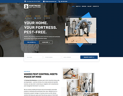 Pest control website design portfolio example showing a conversion-focused homepage