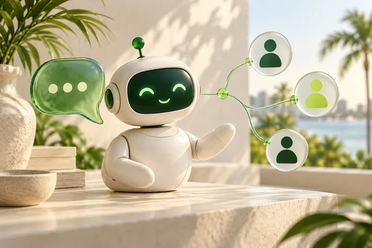 AI chatbot and automation illustration